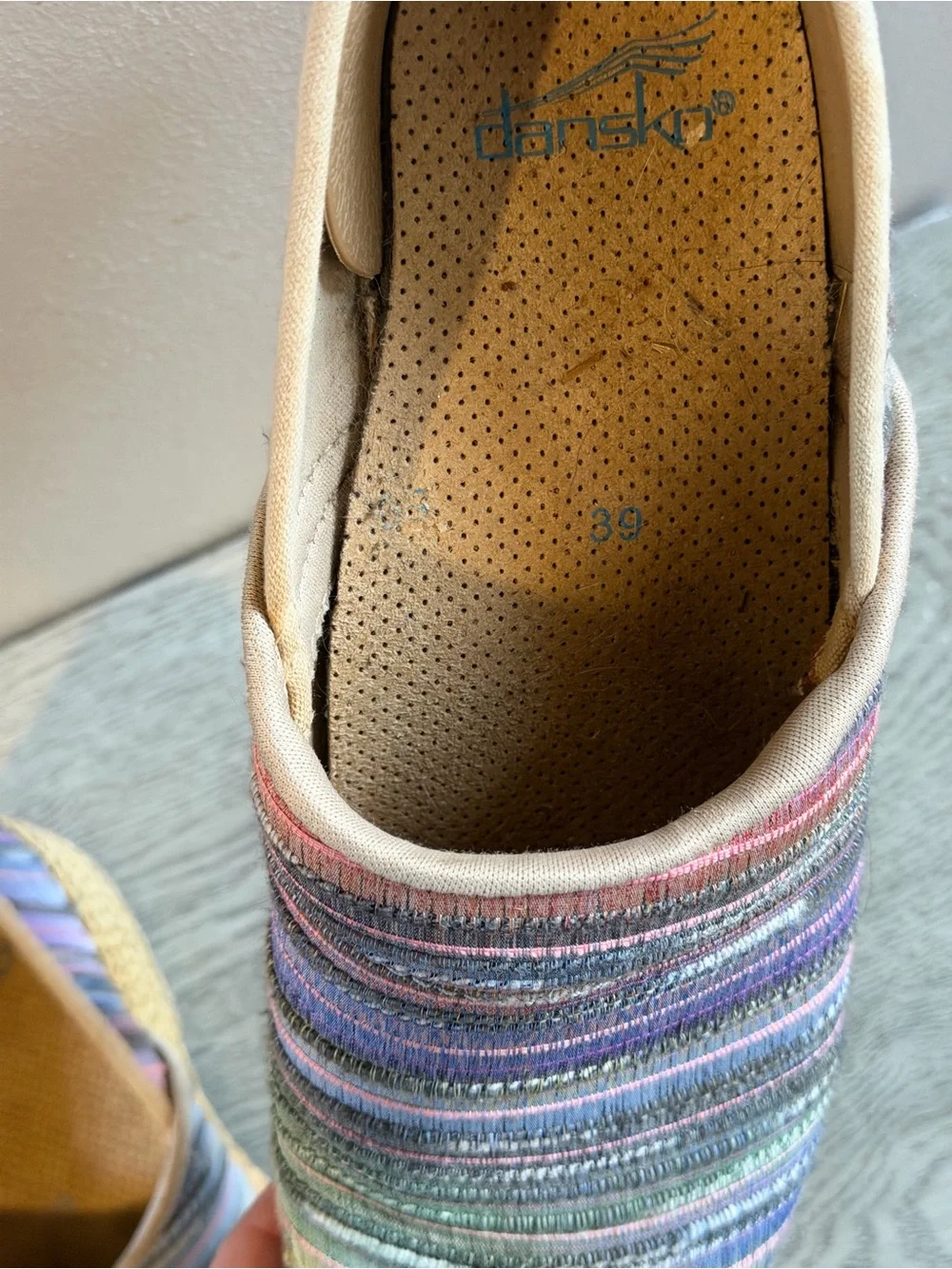 Dansko Multicolor Pastel Striped Espadrilles